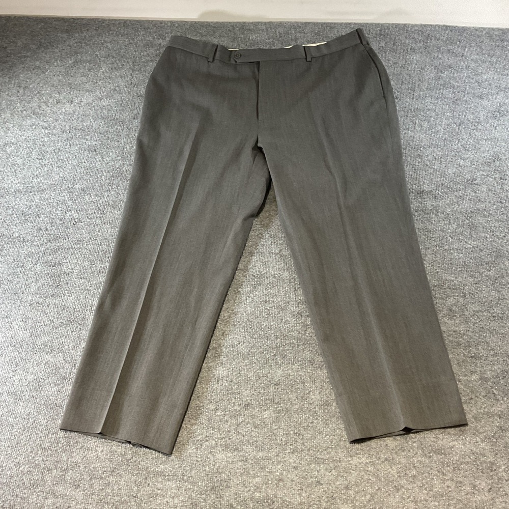 Brooks Brothers 1818 Madison Gray Wool Dress Pants Mens 42x28 Flat Front Pant